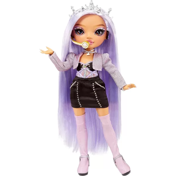 Rainbow High Rainbow Vision Royal Three K-Pop- Tiara Song Posable Fashion Doll w/2 Designer Outfits to Mix &amp; Match w/Microphone Headset &amp; Band Merch, Great Toy Gift Kids 6-12 Years Old &amp; Collectors