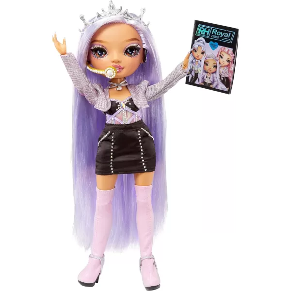 Rainbow High Rainbow Vision Royal Three K-Pop- Tiara Song Posable Fashion Doll w/2 Designer Outfits to Mix &amp; Match w/Microphone Headset &amp; Band Merch, Great Toy Gift Kids 6-12 Years Old &amp; Collectors
