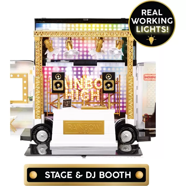 Rainbow High Rainbow Vision World Tour Bus &amp; Stage. 4-in-1 Light-Up Play Deluxe Toy Playset Including DJ Booth and Accessories for 360 Degrees Play, Great Gift for Kids 6-12 Years Old &amp; Collectors