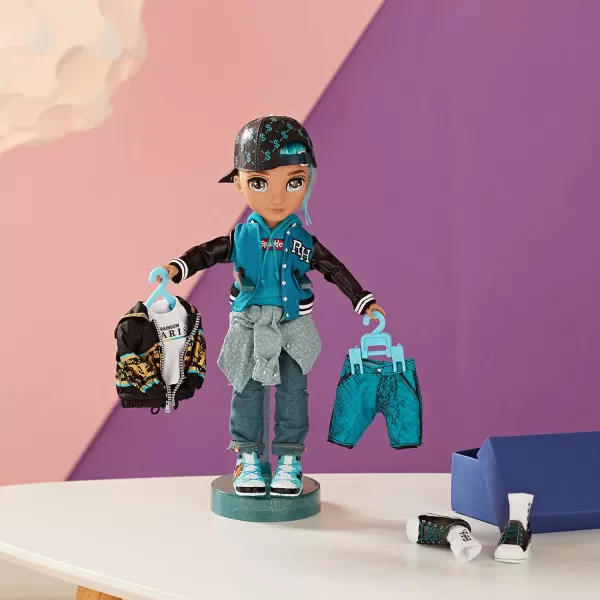 Rainbow High River Kendall – Teal Boy Fashion Doll with 2 Complete Doll Outfits to Mix &amp; Match and Doll Accessories, Great Gift for Kids 6-12 Years Old, Blue