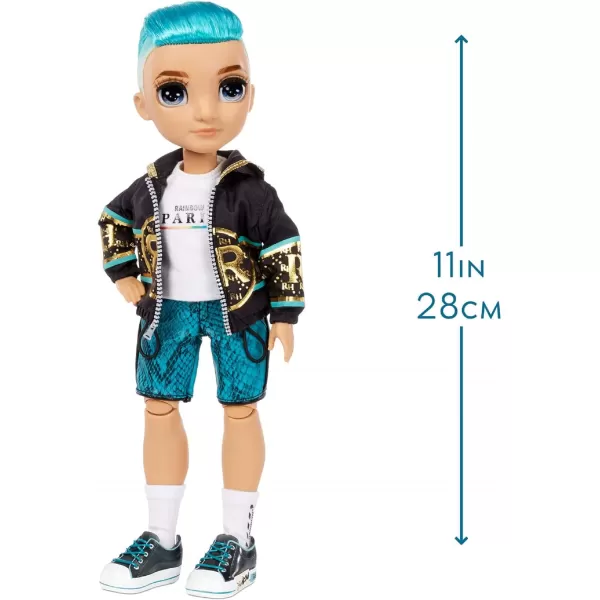 Rainbow High River Kendall – Teal Boy Fashion Doll with 2 Complete Doll Outfits to Mix &amp; Match and Doll Accessories, Great Gift for Kids 6-12 Years Old, Blue