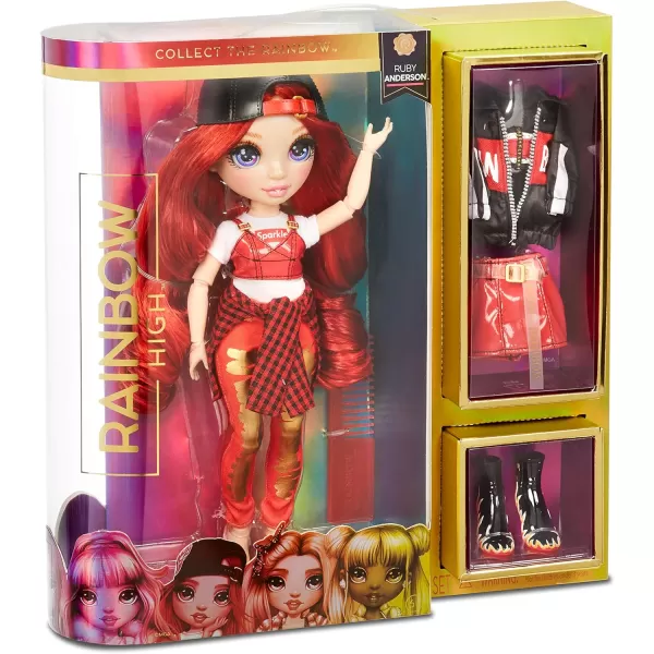 Rainbow High Ruby Anderson - Red Clothes Fashion Doll with 2 Complete Mix &amp; Match Outfits and Accessories, Toys for Kids 6 to 12 Years Old