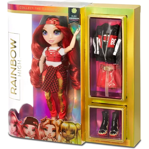 Rainbow High Ruby Anderson - Red Clothes Fashion Doll with 2 Complete Mix &amp; Match Outfits and Accessories, Toys for Kids 6 to 12 Years Old