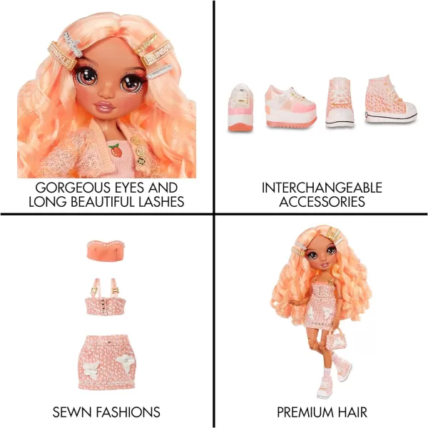 Rainbow High Series 3 Georgia Bloom Fashion Doll – Peach  with 2 Designer Outfits to Mix &amp; Match Accessories, Gift for Kids and Collectors, Toys for Kids Ages 6 7 8+ to 12 Years Old