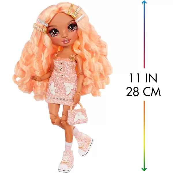 Rainbow High Series 3 Georgia Bloom Fashion Doll – Peach  with 2 Designer Outfits to Mix &amp; Match Accessories, Gift for Kids and Collectors, Toys for Kids Ages 6 7 8+ to 12 Years Old