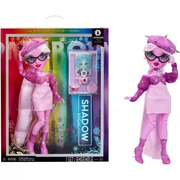 Rainbow High Shadow High Lavender - Purple Fashion Doll. Fashionable Outfit, Extra Long Hair, Glasses &amp; 10+ Colorful Play Accessories. Great Gift for Kids 4-12 Years Old &amp; Collectors