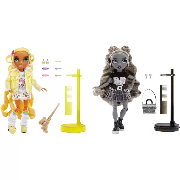 Rainbow High Shadow High Special Edition Madison Twins- 2-Pack Fashion Doll. Yellow &amp; Grey Mix and Match Designer Outfits with Accessories, Great Gift for Kids 4-12 Years Old &amp; Collectors