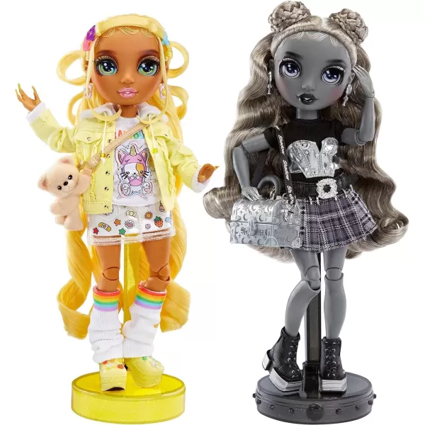 Rainbow High Shadow High Special Edition Madison Twins- 2-Pack Fashion Doll. Yellow &amp; Grey Mix and Match Designer Outfits with Accessories, Great Gift for Kids 4-12 Years Old &amp; Collectors