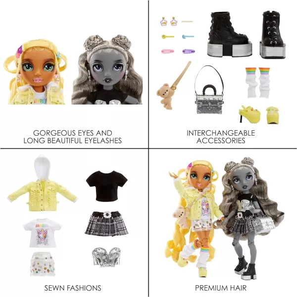 Rainbow High Shadow High Special Edition Madison Twins- 2-Pack Fashion Doll. Yellow &amp; Grey Mix and Match Designer Outfits with Accessories, Great Gift for Kids 4-12 Years Old &amp; Collectors
