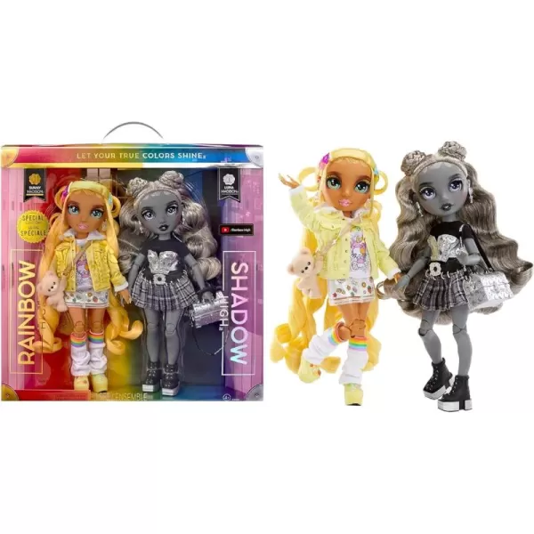 Rainbow High Shadow High Special Edition Madison Twins- 2-Pack Fashion Doll. Yellow &amp; Grey Mix and Match Designer Outfits with Accessories, Great Gift for Kids 4-12 Years Old &amp; Collectors