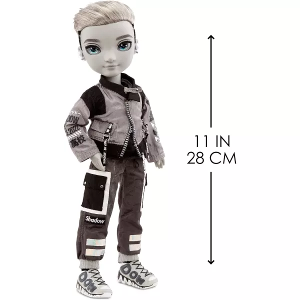 Rainbow High Shadow Series 1 Ash Silverstone- Greyscale Boy Fashion Doll. 2 Silver Designer Outfits to Mix &amp; Match with Accessories, Great Gift, Multicolor, 583578EUC