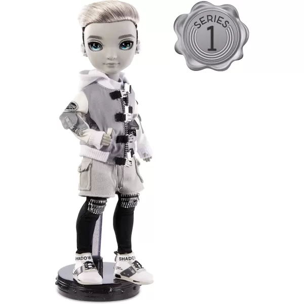 Rainbow High Shadow Series 1 Ash Silverstone- Greyscale Boy Fashion Doll. 2 Silver Designer Outfits to Mix &amp; Match with Accessories, Great Gift, Multicolor, 583578EUC
