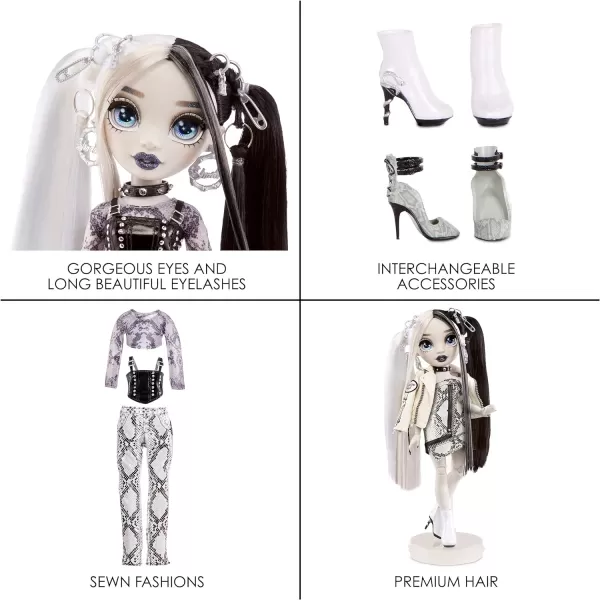 Rainbow High Shadow Series 1 Heather Grayson- Grayscale Fashion Doll. 2 Grey Designer Outfits to Mix &amp; Match with Accessories, Great Gift for Kids 6-12 Years Old and Collectors, Multicolor, 580782
