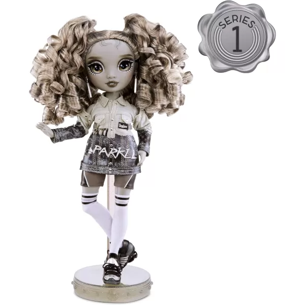 Rainbow High Shadow Series 1 Nicole Steel- Grayscale Fashion Doll. 2 Titanium Designer Outfits to Mix &amp; Match with Accessories, Great Gift for Kids 6-12 Years Old and Collectors, Multicolor, 583585EUC