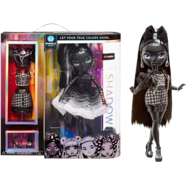 Rainbow High Shadow Series 1 Shanelle Onyx- Grayscale Fashion Doll. 2 Black Designer Outfits to Mix &amp; Match with Accessories, Great Gift for Kids 6-12 Years Old and Collectors, Multicolor, 583554EUC