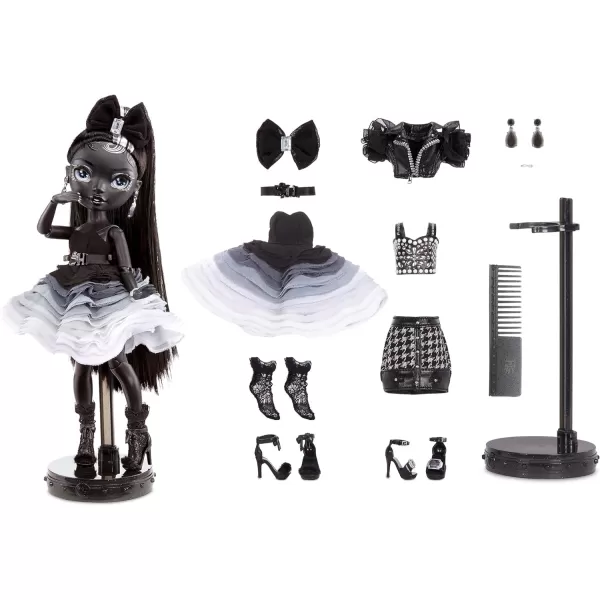 Rainbow High Shadow Series 1 Shanelle Onyx- Grayscale Fashion Doll. 2 Black Designer Outfits to Mix &amp; Match with Accessories, Great Gift for Kids 6-12 Years Old and Collectors, Multicolor, 583554EUC