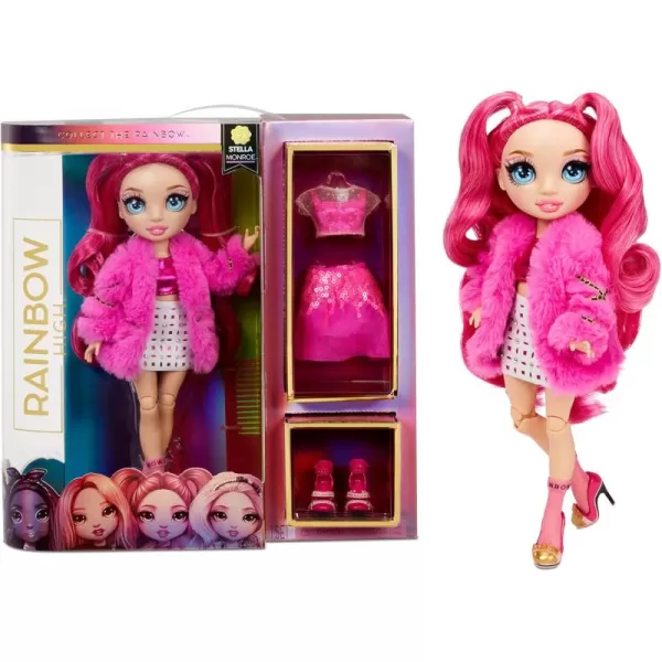 Rainbow High Stella Monroe – Fuchsia  Fashion Doll with 2 Doll Outfits to Mix &amp; Match and Doll Accessories, Great Gifts for Kids 6-12 Years Old Fashion Doll with 2 Doll Outfits to Mix &amp; Match and Doll Accessories, Great Gifts for Kids 6-12 Years Old)