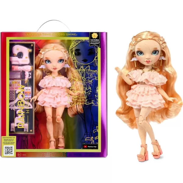 Rainbow High Victoria- Light Pink Fashion Doll and Freckles from Head to Toe. Fashionable Outfit &amp; 10+ Colorful Play Accessories. Great Gift for Kids 4-12 Years Old and Collectors.