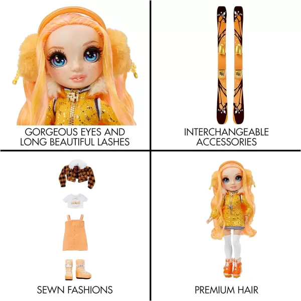 Rainbow High Winter Break Poppy Rowan – Orange Fashion Doll and Playset with 2 Designer Outfits, Pair of Skis and Accessories, Kids and Collectors, Toy Gift Ages 6 7 8+ to 12
