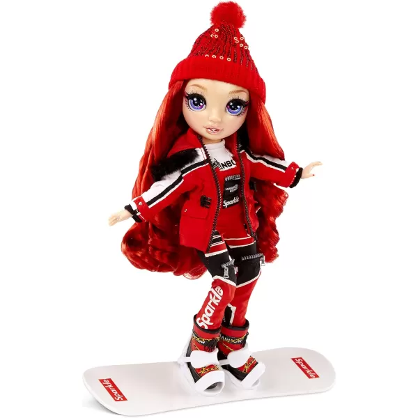 Rainbow High Winter Break Ruby Anderson – Red Fashion Doll and Playset with 2 Designer Outfits, Snowboard and Accessories