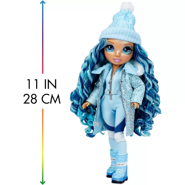 Rainbow High Winter Break Skyler Bradshaw – Blue Fashion Doll and Playset with 2 Designer Outfits, Snowboard Accessories