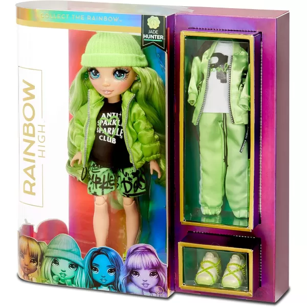 Rainbow Surprise Rainbow High Jade Hunter - Green Clothes Fashion Doll with 2 Complete Mix &amp; Match Outfits and Accessories, Toys for Kids 4 to 15 Years Old