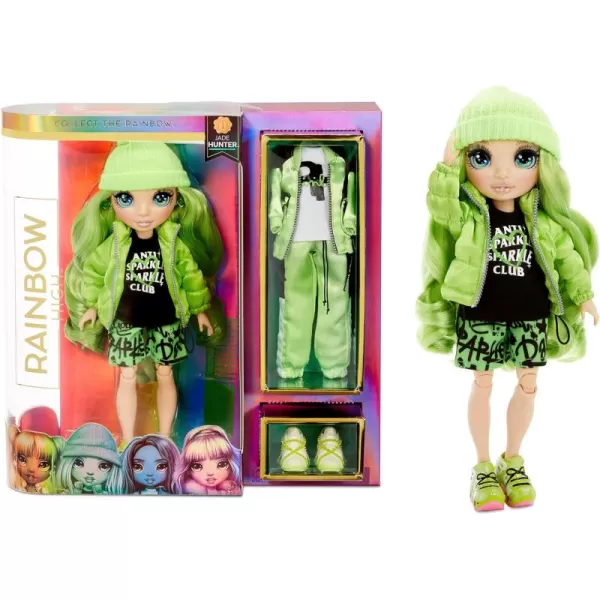 Rainbow Surprise Rainbow High Jade Hunter - Green Clothes Fashion Doll with 2 Complete Mix &amp; Match Outfits and Accessories, Toys for Kids 4 to 15 Years Old