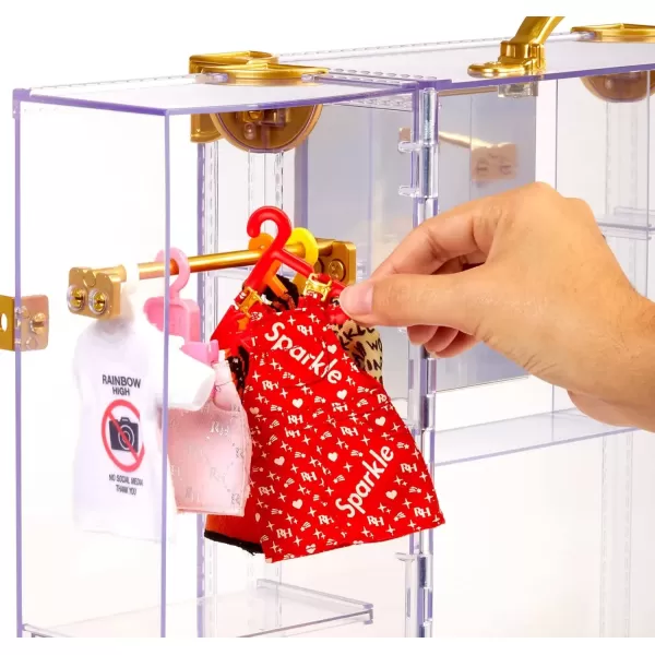 imageRainbow High Deluxe Fashion Closet for 400 Looks Portable Clear Acrylic Playset Features 31 Designer Doll Clothing ampamp Accessories Gift for Kids ampamp Collectors Toys for Kids Ages 6 7 8 to 12 Years