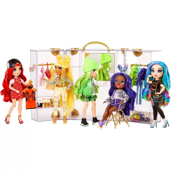 imageRainbow High Deluxe Fashion Closet for 400 Looks Portable Clear Acrylic Playset Features 31 Designer Doll Clothing ampamp Accessories Gift for Kids ampamp Collectors Toys for Kids Ages 6 7 8 to 12 Years