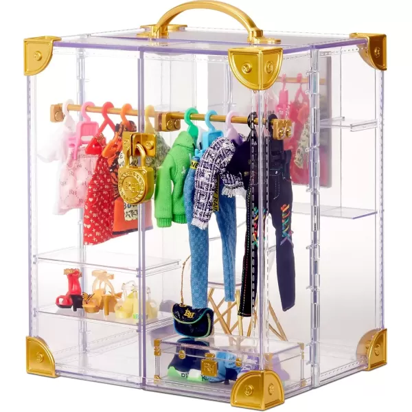 imageRainbow High Deluxe Fashion Closet for 400 Looks Portable Clear Acrylic Playset Features 31 Designer Doll Clothing ampamp Accessories Gift for Kids ampamp Collectors Toys for Kids Ages 6 7 8 to 12 Years