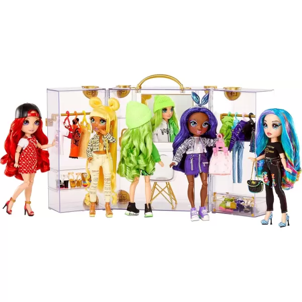 imageRainbow High Deluxe Fashion Closet for 400 Looks Portable Clear Acrylic Playset Features 31 Designer Doll Clothing ampamp Accessories Gift for Kids ampamp Collectors Toys for Kids Ages 6 7 8 to 12 Years