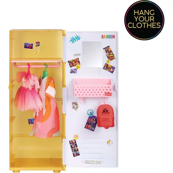 imageRainbow High Design ampamp Style Locker Playset with Shelves Hangers Accessories and Stickers Toy Gift for Kids Ages 412