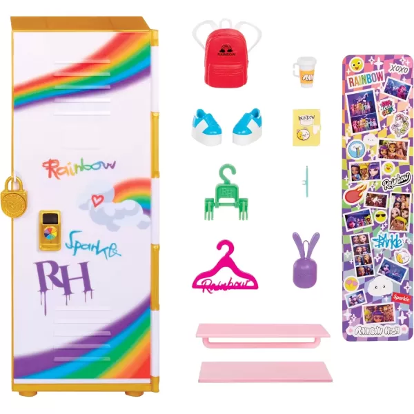 imageRainbow High Design ampamp Style Locker Playset with Shelves Hangers Accessories and Stickers Toy Gift for Kids Ages 412