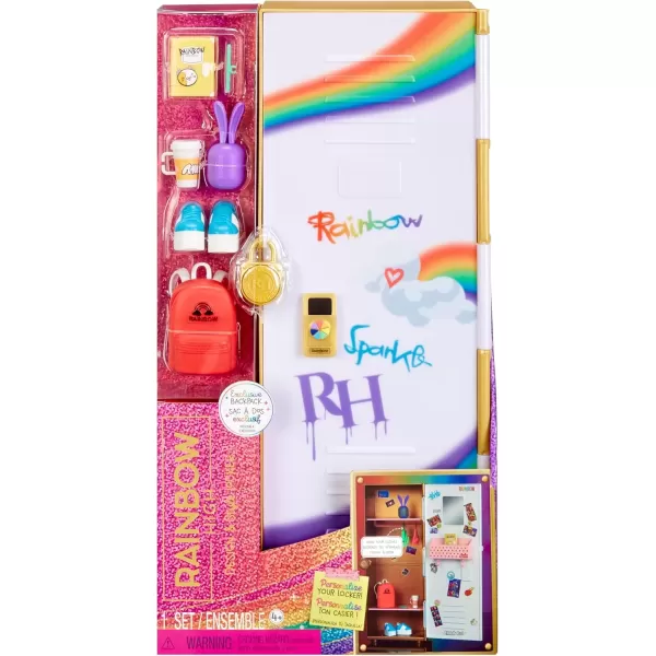 imageRainbow High Design ampamp Style Locker Playset with Shelves Hangers Accessories and Stickers Toy Gift for Kids Ages 412