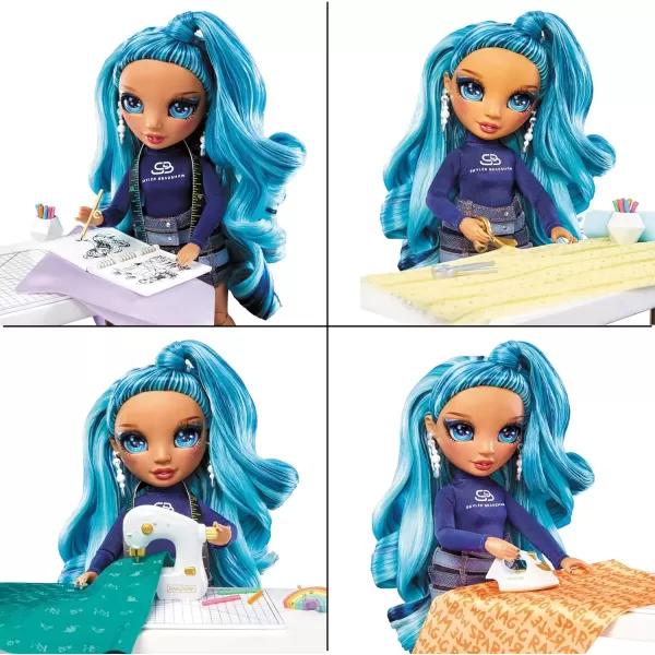 imageRainbow High Dream ampamp Design Fashion Studio Playset Fashion Designer Playset with Exclusive Blue Skyler Doll Plus Easy No Sew Fashion Kit Gift for Kids 412 ampamp CollectorsSingle
