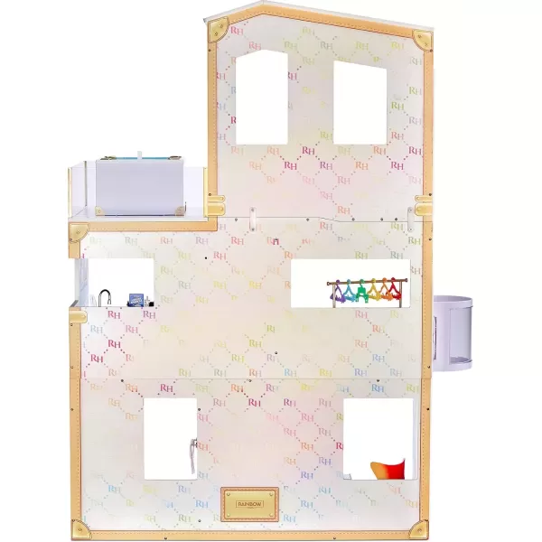 imageRainbow High House  3Story Wood Doll House 4Ft Tall ampamp 3Ft Wide Fully Furnished Fashion Dollhouse Working Hot Tub Shower Elevator 50 Accessories Gift Toy for Kids Ages 6 7 8 to 12 Years