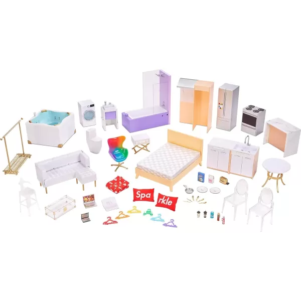 imageRainbow High House  3Story Wood Doll House 4Ft Tall ampamp 3Ft Wide Fully Furnished Fashion Dollhouse Working Hot Tub Shower Elevator 50 Accessories Gift Toy for Kids Ages 6 7 8 to 12 Years