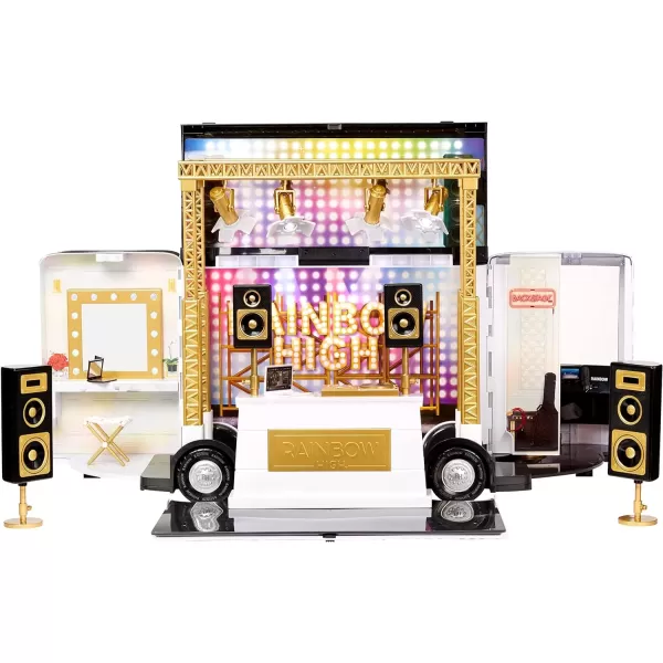 imageRainbow High Rainbow Vision World Tour Bus ampamp Stage 4in1 LightUp Play Deluxe Toy Playset Including DJ Booth and Accessories for 360 Degrees Play Great Gift for Kids 612 Years Old ampamp Collectors