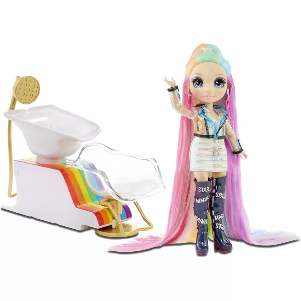 imageRainbow High Salon Playset with Rainbow of DIY Washable Hair Color Foam for Kids and Dolls  Doll Not Included