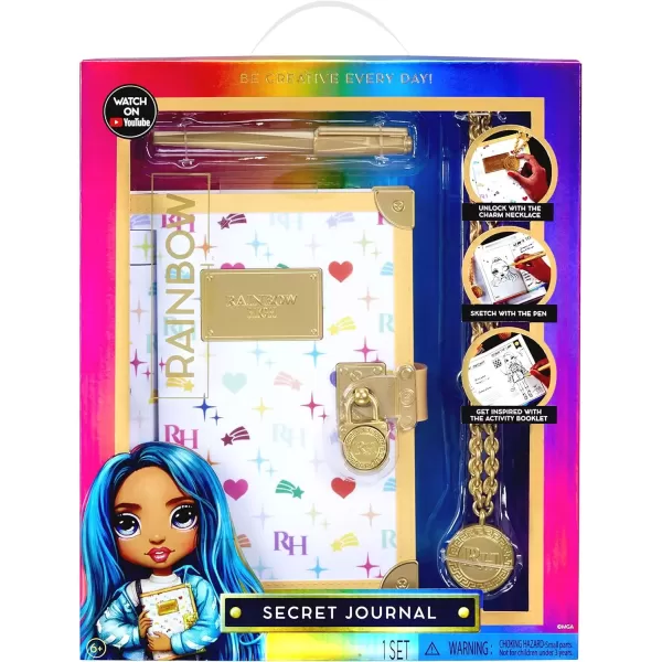 imageRainbow High Secret Journal Fashion Journal with Lock Activity Book Pen and Necklace Charm to Unlock Your Creative Ideas Kids 612 YearsMulticolor