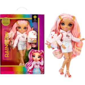 imageRainbow High Rainbow Junior High Special Edition Kia Hart  9quot Pink Posable Fashion Doll with Accessories and OpenClose Soft Backpack Great Toy Gift for Kids Ages 412Single