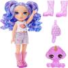 imageRainbow High Littles  Amethyst Willow Purple 55quot Posable Small Doll with Purse Magical Pet Dog Girls Toy Gift Kids Ages 412 Years