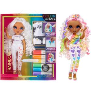 imageRainbow High Color ampamp Create Fashion DIY Doll with Washable Rainbow Markers Purple Eyes Curly Hair Bonus Top ampamp Shoes Color Create Play Rinse and Repeat Creative 412Blue green orange purple rainbow red white