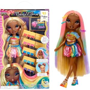 imageRainbow High Hair Chalk ampamp Style Meline  Rainbow ampamp Gold 11 Doll Washable Rainbow Hair Chalk Color Style Play Rinse ampamp Repeat Kids Gift 412