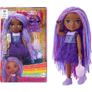 imageRainbow High Littles  Indigo Bailey Purple 55quot Posable Small Doll with Purse Magical Pet Fox Girls Toy Gift Kids Ages 412 Years