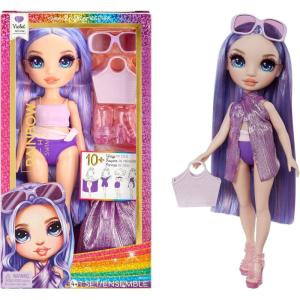 imageRainbow High Swim ampamp Style Violet Purple 11quot Fashion Doll with Shimmery Wrap to Style 10 Ways Removable Swimsuit Sandals Fun Play Accessories Great Toy Gift for Girls Kids Ages 412 Years