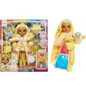 imageRainbow High Winter Wonderland Sunny  Yellow 11 Fashion Doll with Magic Snow Hidden in Fashion That Puffs Up with Water and Snowman Kit Great Gift for Kids 412 Years Old