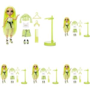 imageRainbow High Karma Nichols  Neon Green Fashion Doll with 2 Doll Outfits to Mix ampamp Match and Doll Accessories Great Gift for Kids 612 Years Old1 Count Pack of 5