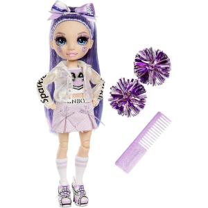 imageRainbow High Cheer Violet Willow  Purple Cheerleader Fashion Doll with Pom Poms and Doll Accessories Great Gift for Kids 612 Years Old