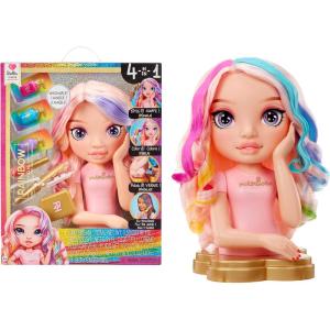 imageRainbow High Bella 13 Styling Head 4 in 1 Playset with Washable Hair Creams Nail Polish Brush ampamp Hair Coloring Tool Style It Color It Polish it for You Too Creative 412